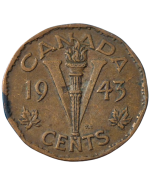 Canadá 5 centavos 1943