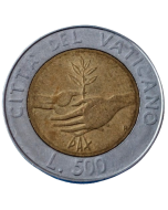 Vaticano 500 Liras 1984 - Ramo de Oliveira - Papa João Paulo II