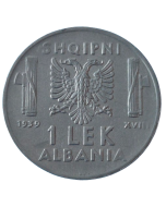 Albânia 1 Lek 1939 - Ocupação italiana