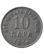 Montenegro 10 para 1914