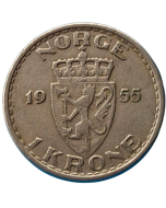 Noruega 1 Coroa 1955