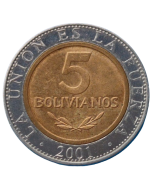Bolívia 5 Bolivianos 2001