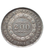 Brasil 200 Réis 1864 - Prata