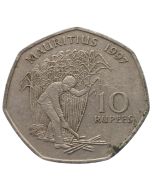 Maurício 10 Rúpias 1997