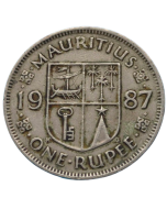 Maurício 1 Rúpia 1987