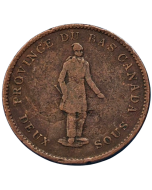 Províncias Canadenses - Baixo Canadá 1 Penny 1837 (Quebec Bank)