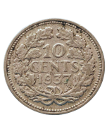 Holanda 10 Cents 1937 - Prata