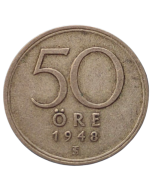 Suécia 50 Ore 1948 - Prata
