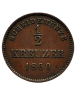 Württemberg ½ kreuzer 1860