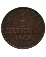 Württemberg ½ kreuzer 1864
