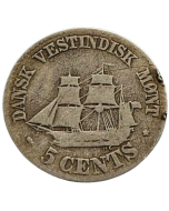Índias Ocidentais Dinamarquesas 5 Cêntimos 1859 (Prata)