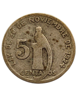 Guatemala 5 Centavos 1945 - Prata