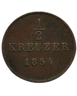Württemberg ½ kreuzer 1854