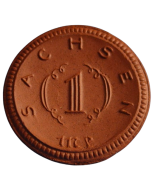 Saxônia 1 Mark 1921 - Notgeld (Porcelana)