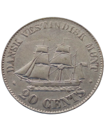 Índias Ocidentais Dinamarquesas 20 centavos 1859 - Prata