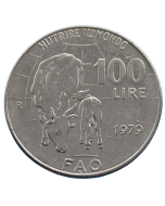 Itália 100 Liras 1979 - FAO  Organização Alimentar e Agrícola das Nações Unidas