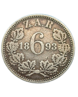 República Sul-Africana 6 Pence 1893 - Prata