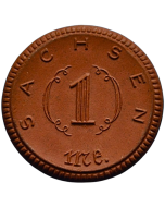 Saxônia 1 Mark 1921 - Notgeld (Porcelana)