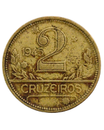 Brasil 2 Cruzeiros 1945 - Com Sigla