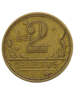 Brasil 2 Cruzeiros 1946 - Metal com escamação