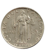 Cidade do Vaticano 5 Liras 1953 - Papa Pio XII