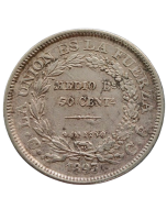 Bolívia 50 centavos 1893 -  Prata