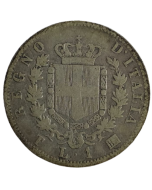 Itália 1 Lira 1863 - Mintmark T (Torino)