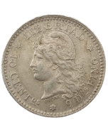 Argentina 10 Centavos 1883 - Prata