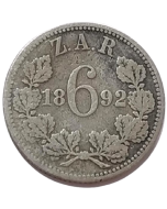 República Sul-Africana 6 Pence 1892 (Prata)