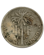 Congo Belga 1 Franco 1926 - Legenda em holandês