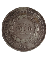 Brasil 1000 Réis 1863 - Prata