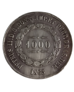Brasil 1000 Réis 1863 - Prata (marca de solda na borda)