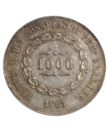 Brasil 1000 Réis 1863 - Prata