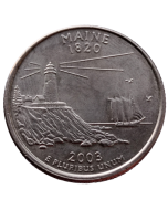 Estados Unidos ¼ dólar 2003 P ou D, conforme disponibilidade - Maine State Quarter