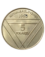 Eslovênia 5 Tolarjev 1995 - 100º Aniversário - Torre Aljaz 