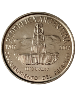 Argentina 2 Pesos 2007 FC - 100º aniversário - Descoberta de petróleo na Argentina