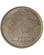 Argentina 2 Pesos 2007  FC - 25º aniversário - Ocupação das Ilhas Malvinas