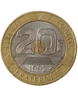 França 20 francos 1992 - Trimetálica