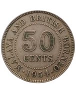 Malásia e Bornéu Britânico 50 Cents 1954