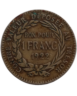 Martinica 1 Franco 1922