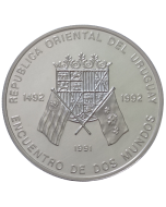Uruguai 50.000 pesos novos 1991 - Ibero-América - Encontro de 2 mundos (Prata)