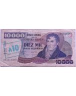 Argentina 10 Australes 1985  - Sobreposição em 10.000 Pesos Argentinos