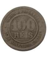 Brasil 100 Reis 1898 - Reverso Horizontal 