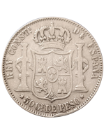 Filipinas 50 cêntimos 1883 - Colônia Espanhola (Prata)