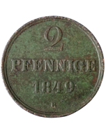 Hannover 2 pfennig 1849