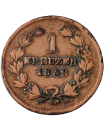 Baden 1 kreuzer 1849