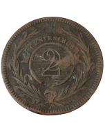 Uruguai 2 centésimos 1869 A