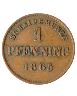 Baviera 1 pfennig 1865