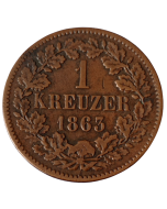 Baden 1 kreuzer 1863