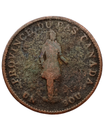 Baixo Canadá (Províncias Canadenses) ½ Penny 1837 - "Banco de Montreal" na fita 